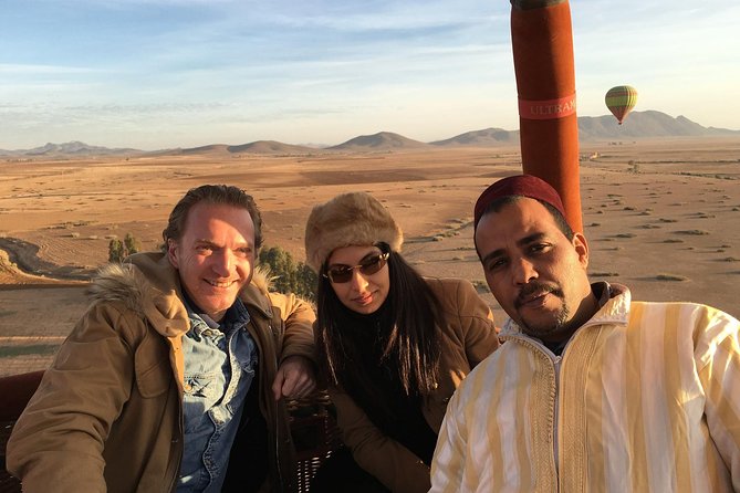 1-Hour VIP Morning Hot Air Balloon Flight from Marrakech with Breakfast - La Palmeraie morning: pickup, coffee, and getting ready to fly
