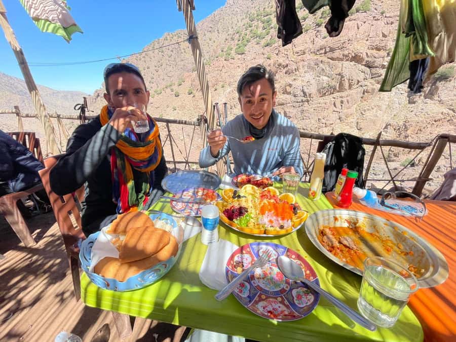 2 days Mount Toubkal hike - Night at the refuge: food, mule help, and altitude comfort