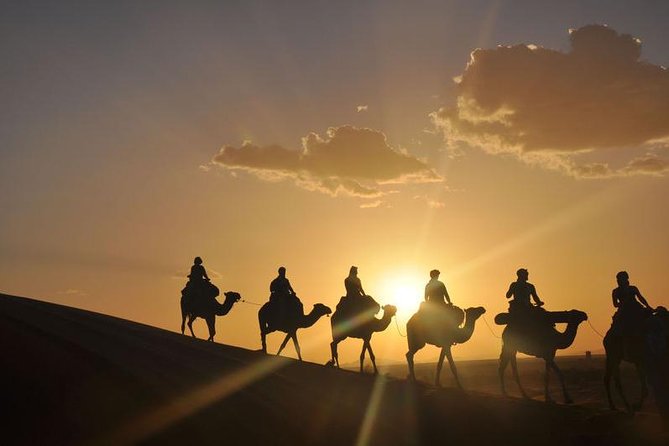 3 Day Desert Tour Marrakech to Fes - Merzouga at sunset and sunrise: camels, stars, and real sleep comfort