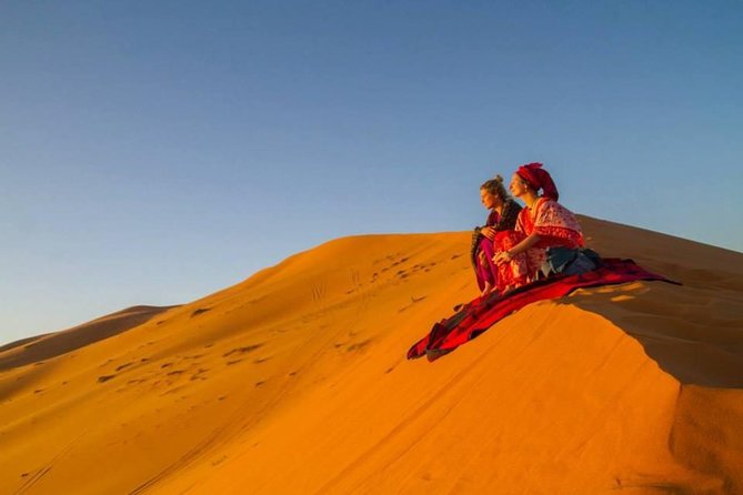 3-Day Marrakech to Fes: Merzouga Desert, Atlas and Ait Ben Haddou - Erg Chebbi desert by camel: sunset timing and one night under stars