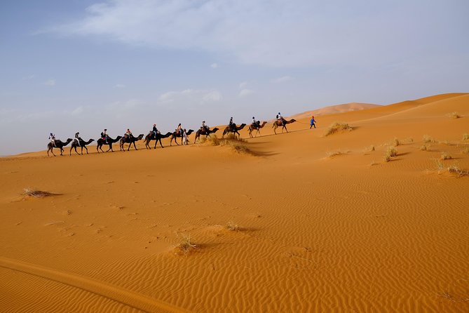 4 Day Merzouga Desert Trip from Marrakech - Erg Chebbi on camelback: sunset, sunrise, and sandboarding