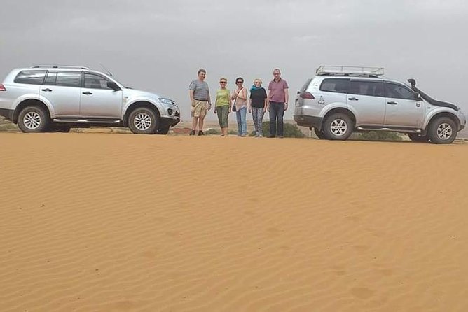 Agadir Desert Trip + berber villages - Driving through sand toward Youssef Ben Tachafine Dam
