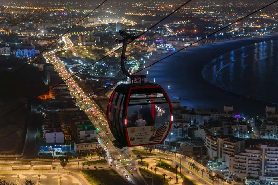 Agadir: Night Cable Car Round-Trip Ticket - The LED-lit cabin ride: 360° views in minutes