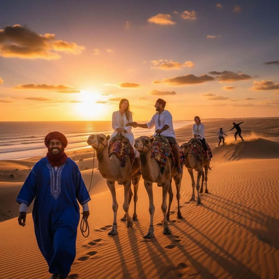 Agadir/Taghazout : Quad Bike & Camel Ride On The Beach - The Camel Hour Along Tamraght Bay: Calm Riding, Big Ocean Views