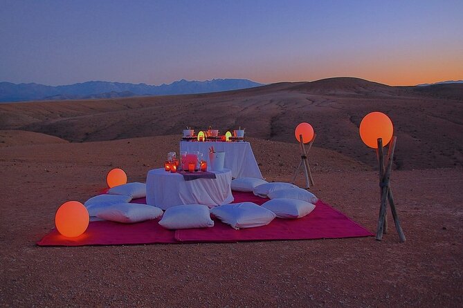 Agafay Desert Adventure: Quad Biking, Camel Ride & Dinner - Sunset camel ride with Tuareg dress and a cheich scarf