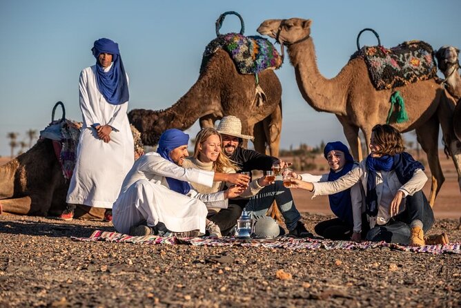 Agafay Desert Camel Ride & Quad Bike - Camel ride at the oasis start: slow pace, scarf shade, and close-up views