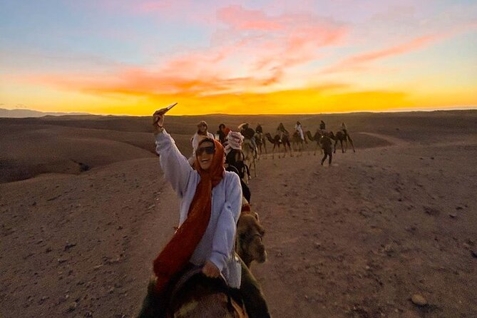 Agafay Desert: Camel Trek, Quad Biking Adventure, Dinner Show - From Marrakech pickup to the right hour for sunset