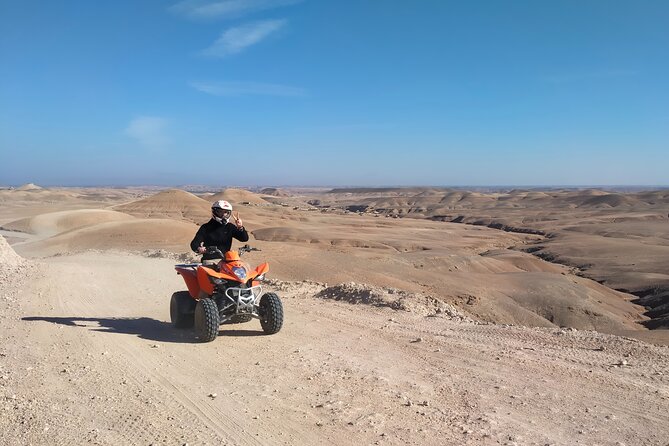 Agafay Desert: Quad bike and dinner Show - Two Hours on a Quad: instruction, terrain, and staying safe
