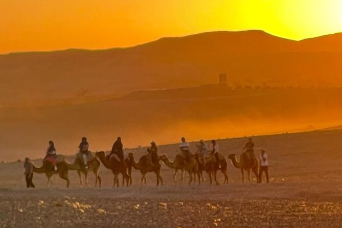 Agafay Desert: Sunset Camel Ride, Dinner & Fire Show - The Agafay sunset stop: camel ride, scenery, and that wide sky