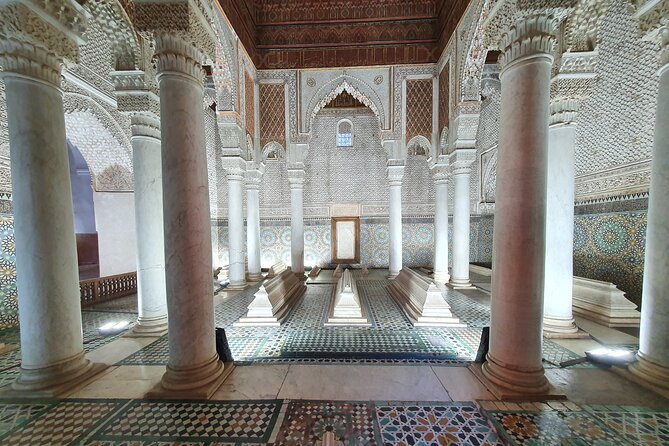 Best of Marrakech: Guided Bahia Palace & Ben Youssef Medrasa Tour - Place des Épices and Jemaa el-Fna: photos, smells, and street culture