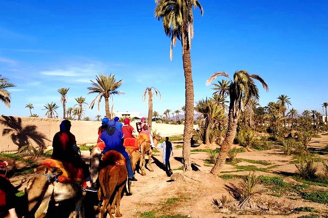 Camel Ride and Spa Treatment in Marrakech - Dressing for the ride: jilbab and Saharan scarf time