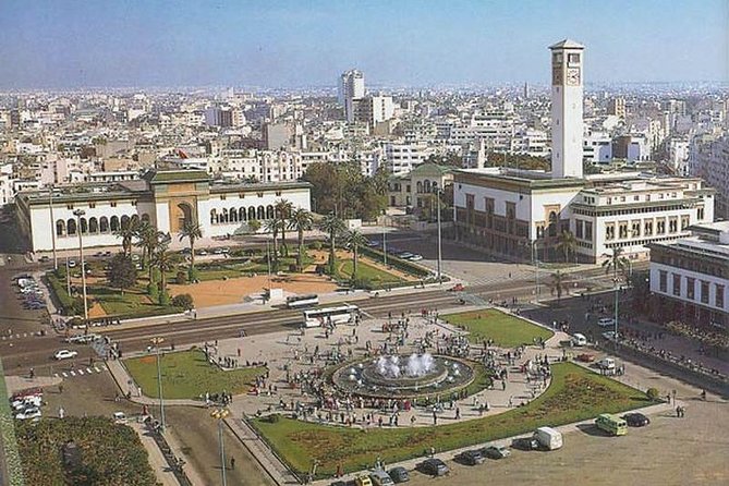 Casablanca luxury day tour - Place des Nations Unies: French-Era Administration and the Night Fountain Idea