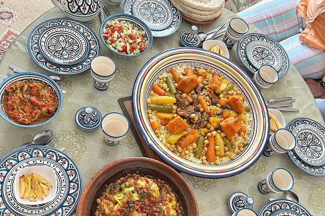 Cook Moroccan Food & Try on Traditional Clothes like a local - Drinks, snacks, and the meal table experience