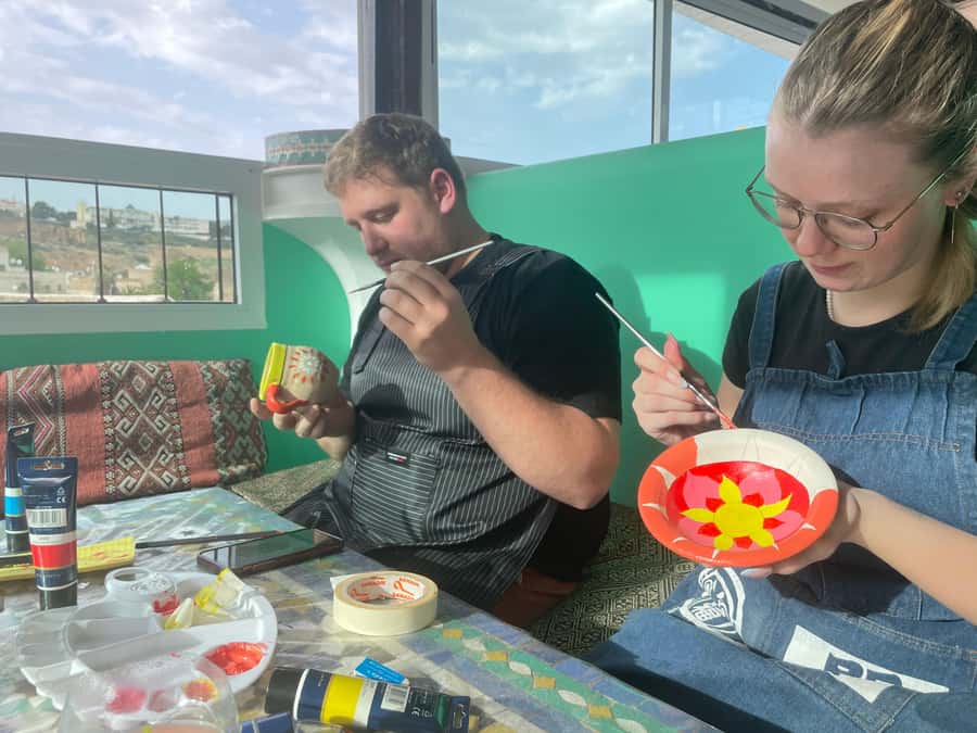 Creative Painting on Fes Pottery - Your 90 Minutes at Dar Sunrise Fes: What It Feels Like