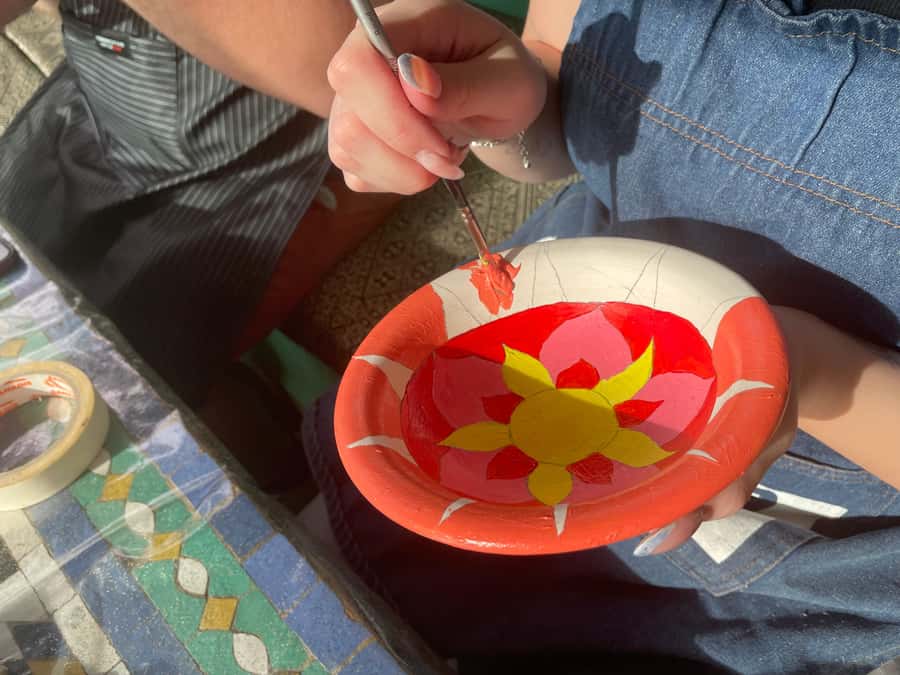 Creative Painting on Fes Pottery - Finding Dar Sunrise Fes: How to Get There Without Stress