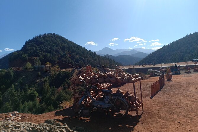 day trip to ourika valley and atlas mountains from marrakech - Lunch and buying Moroccan dishes with mountain views