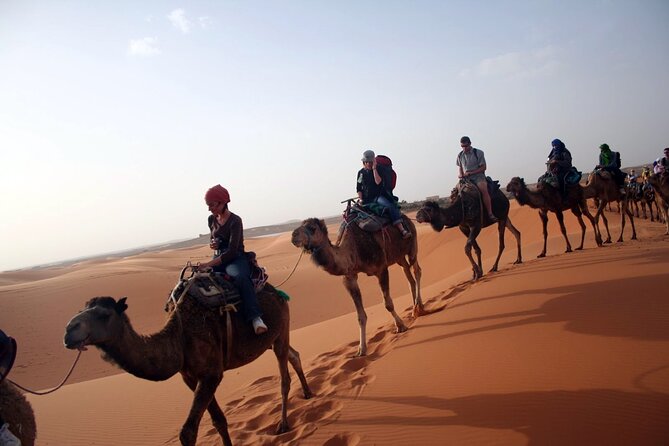 Desert Trip:Fès-Merzouga(1 Night)-Ouarzazat(1 Night)-Marrakech - Merzouga desert at sunset: camel ride, campfire music, and real bathroom basics