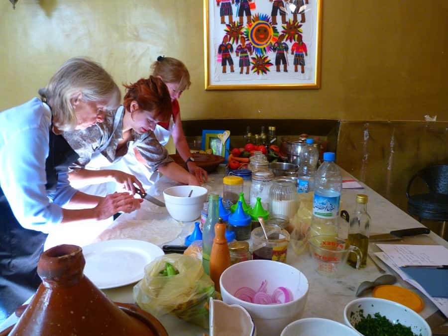 Edgy 8 Dish Private, Fusion Cooking Class, Menu Plan, Market - Menu planning over coffee, plus a shopping list in Arabic