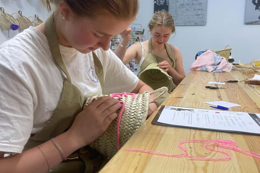 Embroider Your Name in Arabic Calligraphy – Marrakech Medina - Embroidery on a Basket: Turning Thread Into a Real Souvenir