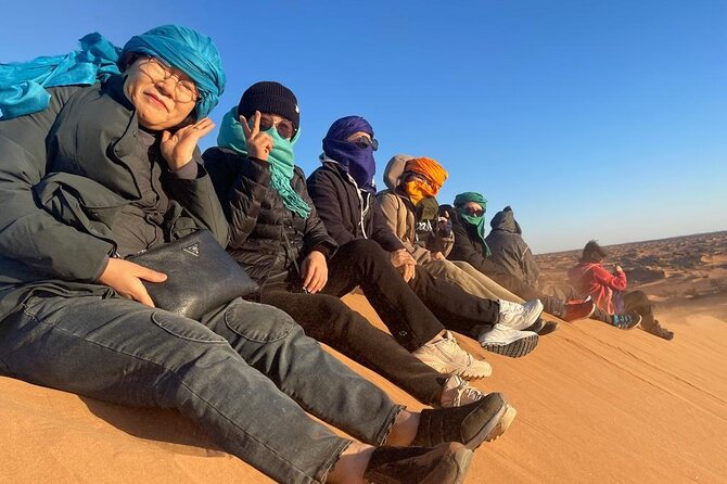 Erg Chegaga desert in Two days one night from Zagora - Dinner in a nomad Berber tent: tea, food, and camp atmosphere