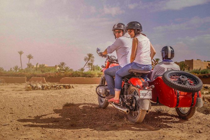 Essential Ride by sidecar (Marrakech off the beaten path) 1h30 - Route Options: Medina, Guéliz, and the Palm Grove with Atlas Views
