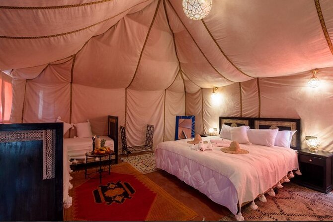 Fes to Fes Private Desert tour 1-night 2-Day Tour luxury camps - Arriving in Merzouga: luggage down, dunes up