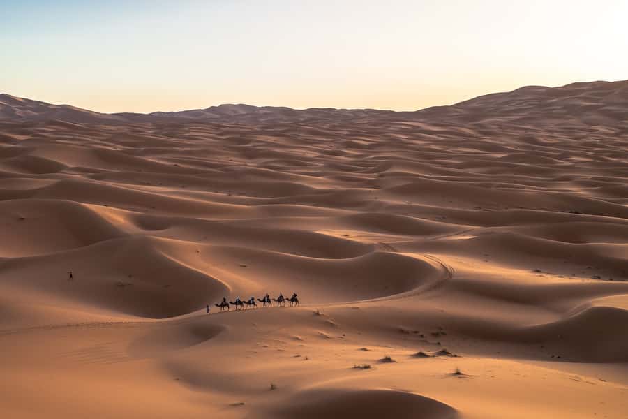 From Fes: 2-Day Merzouga Desert Trip w/Luxury Tent & Dinner - Luxury desert camp night: private bathroom, campfire, and Berber music