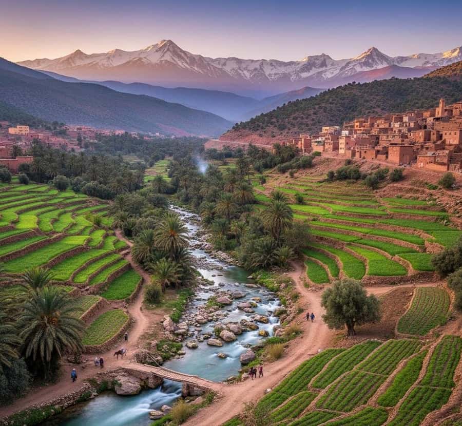 From Marrakech: Guided Ourika Valley with Waterfalls & Lunch - Getting there: Marrakech pickup and the drive into the Atlas