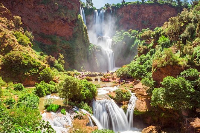 From marrakech :Ouzoud waterfalls ;local guide. Cruise boat - Entering Ouzoud: Olive Meaning, Waterfall Sound, and Ape Spotting