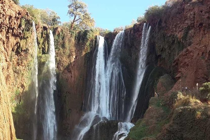 From marrakech :Ouzoud waterfalls ;local guide. Cruise boat - The 8:00am Start and Atlas Mountain Ride