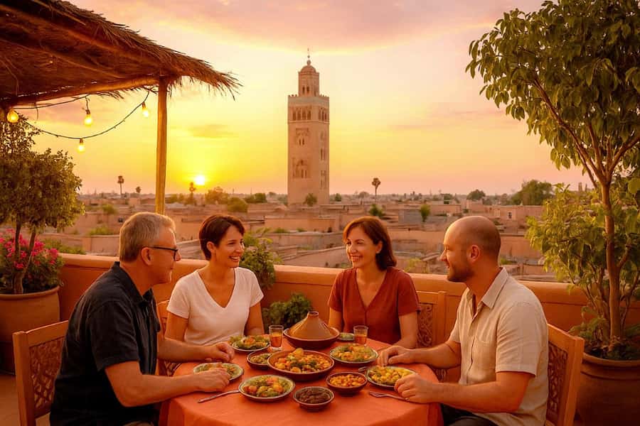 From Marrakech: Rooftop Dinner & Romantic Medina Views - The big draw: rooftop views over the medina rooftops