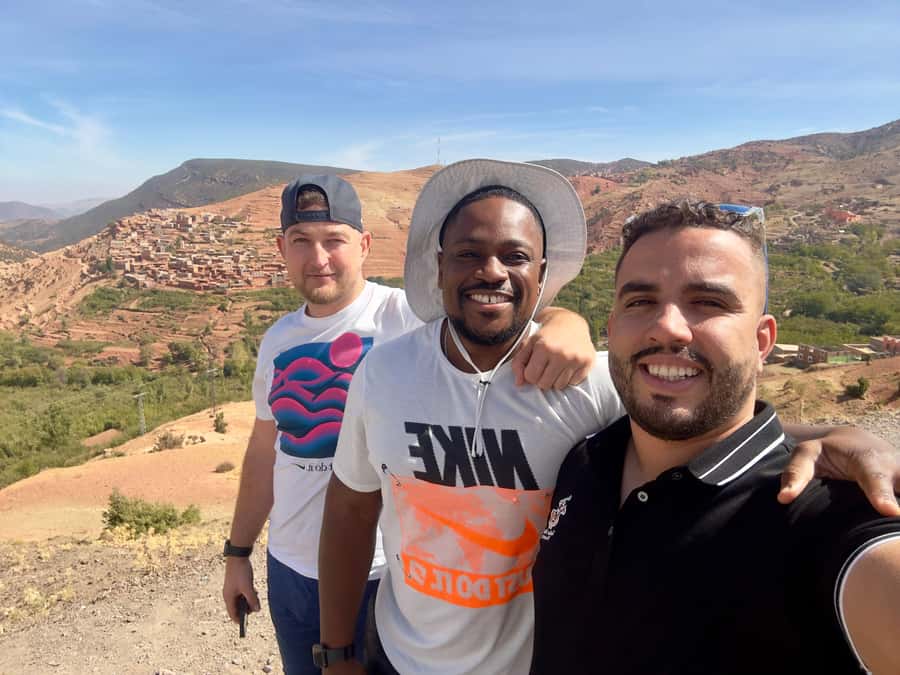 From Marrakesh: Private Atlas Mountains Day Trip {5-Valleys} - Asni Valley and Tahnaout: fruit trees, Mount Toubkal views, and last photo stops