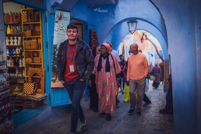 From Tangier Private day trip to the blue city - Inside the blue medina: fortress views, local moments, and photos