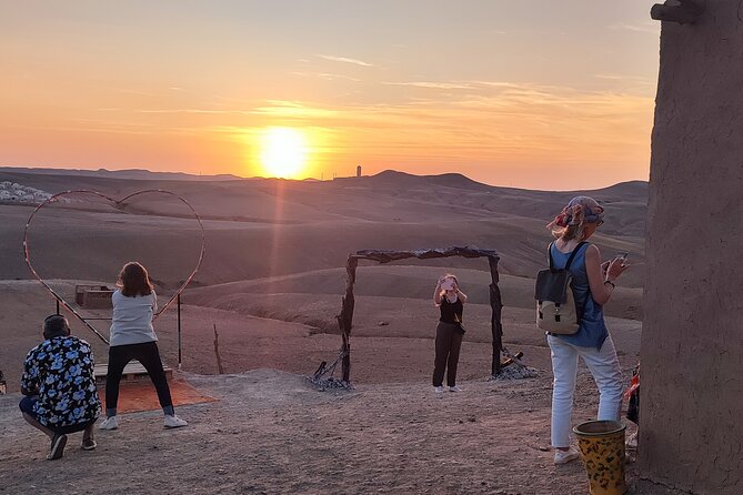 Half day Agafay : Camel Ride +Dinner + Show + Quad + transport - Dinner and Show After Sunset: Warmth, Views, and Atmosphere