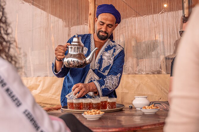Half day in Buggy Lake Takerkoust and Desert Agafay - Mint tea in a Berber tent: the break that makes the desert feel human