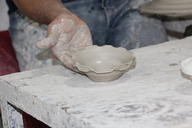Interactive Pottery Painting and Zellige Mosaic Workshop in Fes - Abdul and Ahmed at the workshop: how the session feels in real life