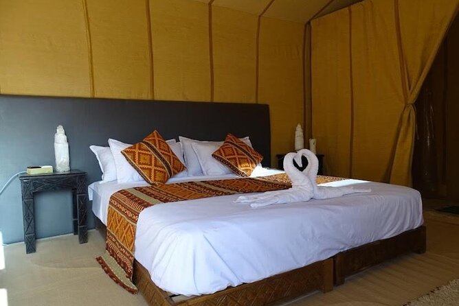 Luxury Camp in Merzouga Desert with Camel ride, Car 4WD - The Luxury Tent Setup: Private Shower, Toilet, and Wi‑Fi