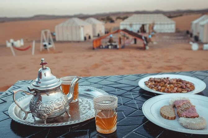 Luxury Camp in Merzouga Desert with Camel ride, Car 4WD - Dinner and Desert Music: Tagine, Fire Pit, and a Late-Night Pace