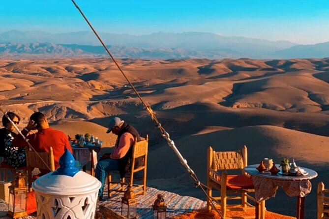 Marical dinner and camel ride at sunset in Desert of Marrakech - Berber clothes and a first camel ride, before the big sunset plan