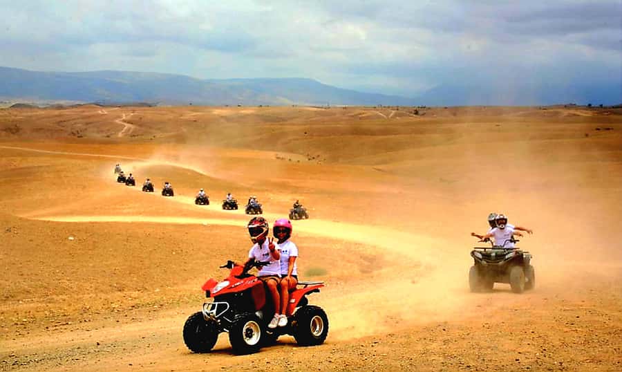 Marrakech Adventure: Agafay Desert Quad, Camel, Lunch - Dressing Like a Nomad: The Blue Scarf and Robe Photo Moment