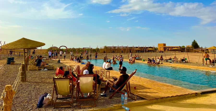 Marrakech Agafay Desert camel ride, Lunch & Swimming - Tea in a nomad tent: the calm start before the fun