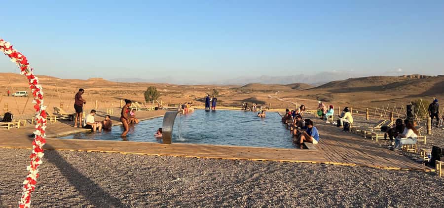 Marrakech Agafay Desert camel ride, Lunch & Swimming - Pickup in Marrakech and the ride to the camp