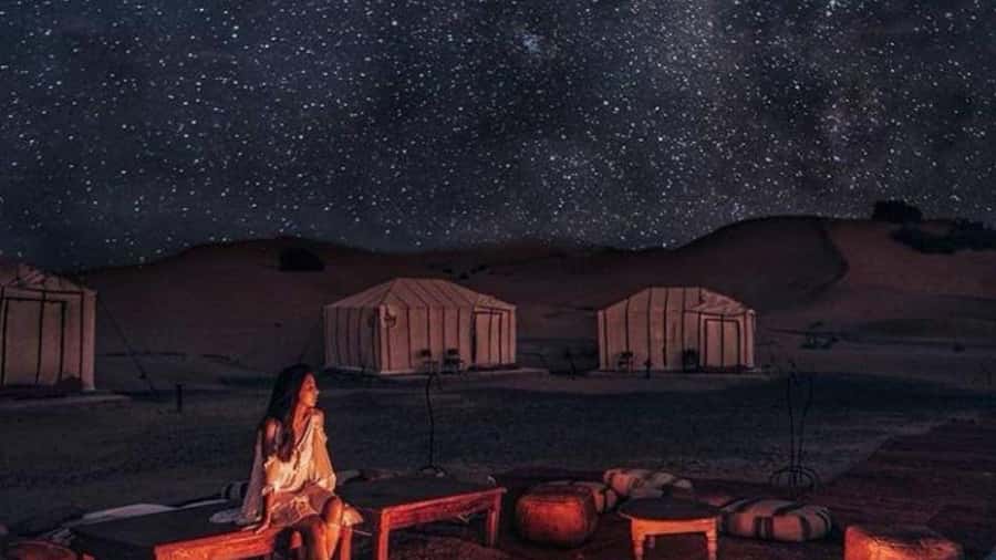 Marrakech Agafay desert: Camel Ride, Sunset, Dinner show - Dinner under the stars: what you actually get to eat