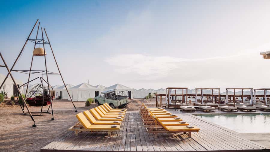 Marrakech: Agafay Desert Inara Camp Pool Day Pass w/ Dinner - The camp vibe: peaceful, shaded, and built for lingering