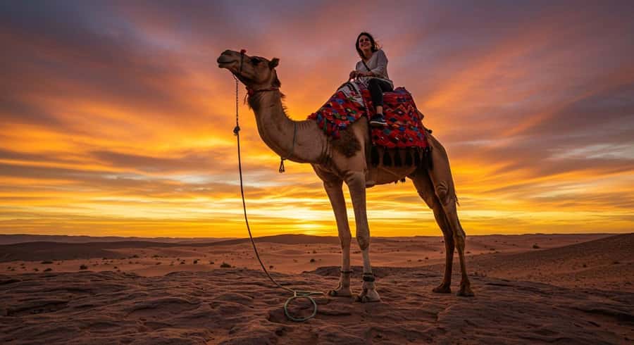 Marrakech: Agafay Desert Quad Bike & Camel Ride with Dinner - Camel Ride at Sunset: The 1-Hour Mood Shift