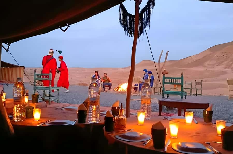 Marrakech: Agafay Desert Quad Biking, Camel Ride Fire Show - Berber Dinner Under the Stars: Tagine, Mint Tea, Gnawa Music, Fire Show