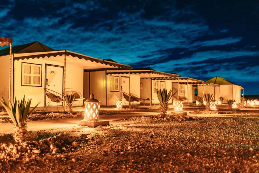 Marrakech: Agafay Desert Retreat, Tent, Dinner, Show & Pool - Moroccan dinner night: tagine, couscous, and a show you can feel