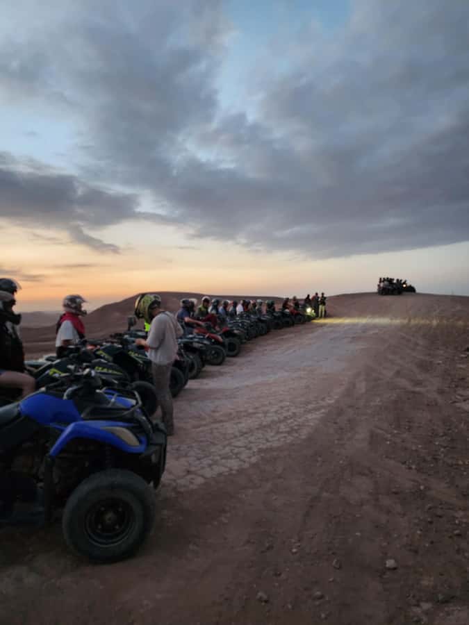 Marrakech: Agafay Desert Sunset Camel Ride, Quad & Dinner - Quad biking in Agafay: rules, route-following, and photo moments