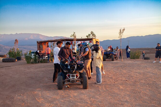 Marrakech Agafay quad bike camel ride with diner music fier show - Sunset-to-stars VIP dinner: where the show actually starts