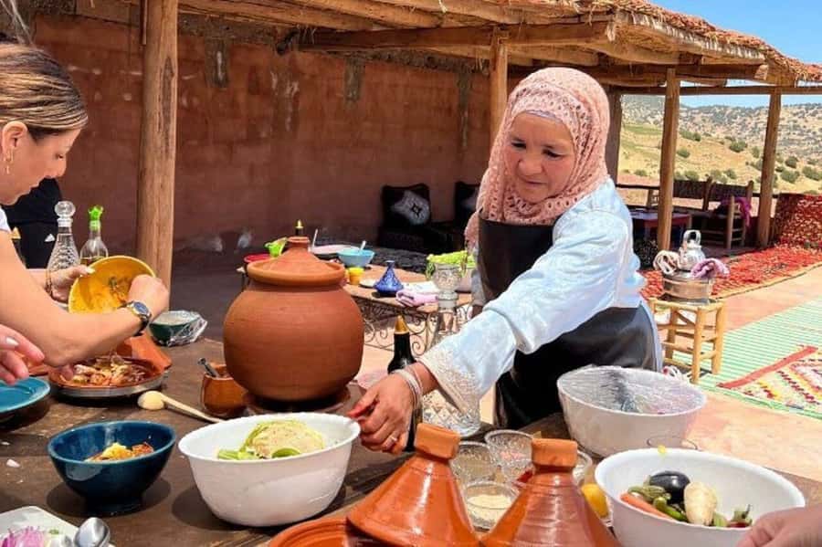 Marrakech: Atlas Mountains Cooking Class with Berber Family - The 3-course lunch: tagine, couscous, and wood-oven bread